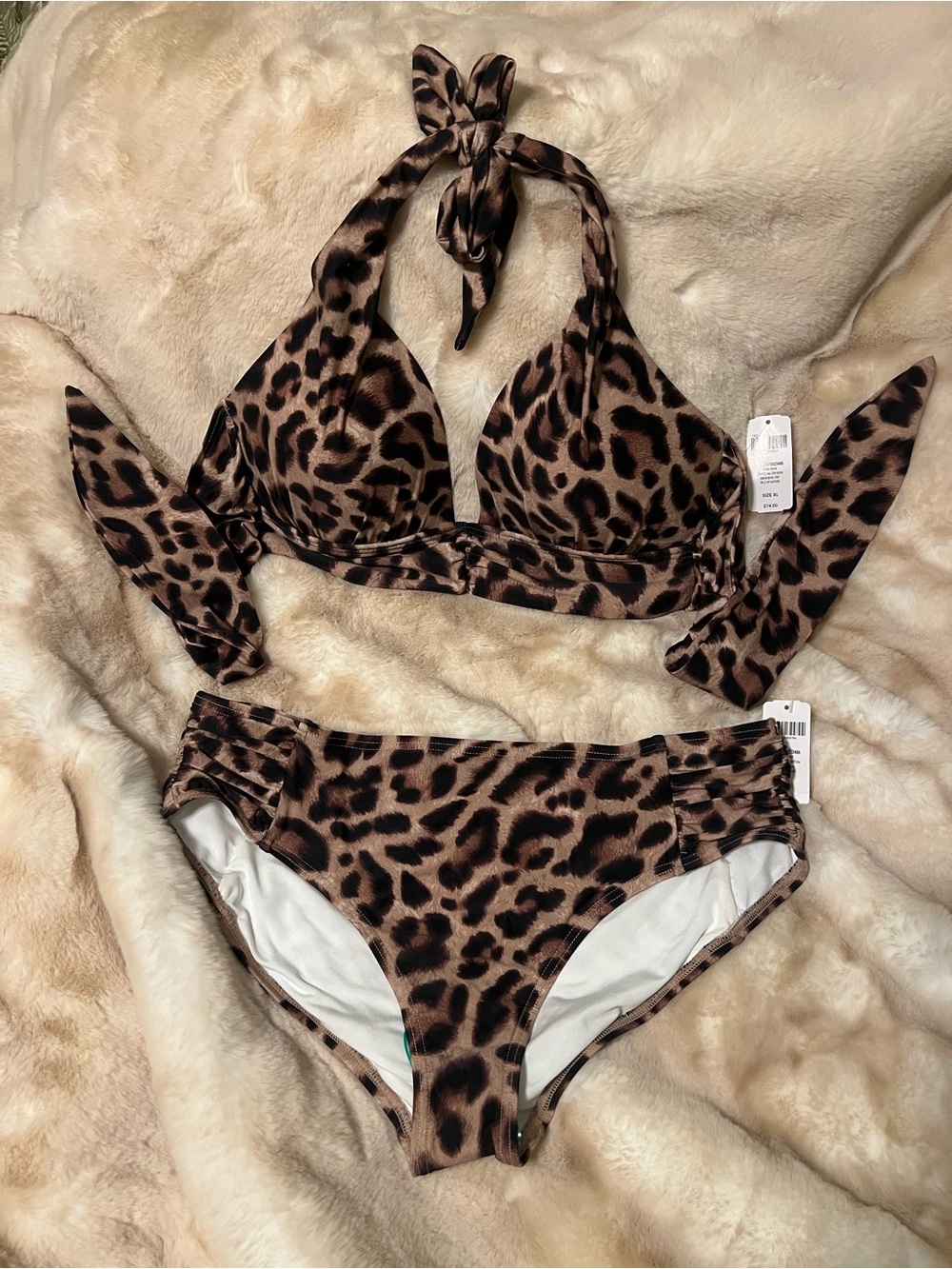 Soma WILD BY NATURE Leopard Print Bikini Set in Brown and Black